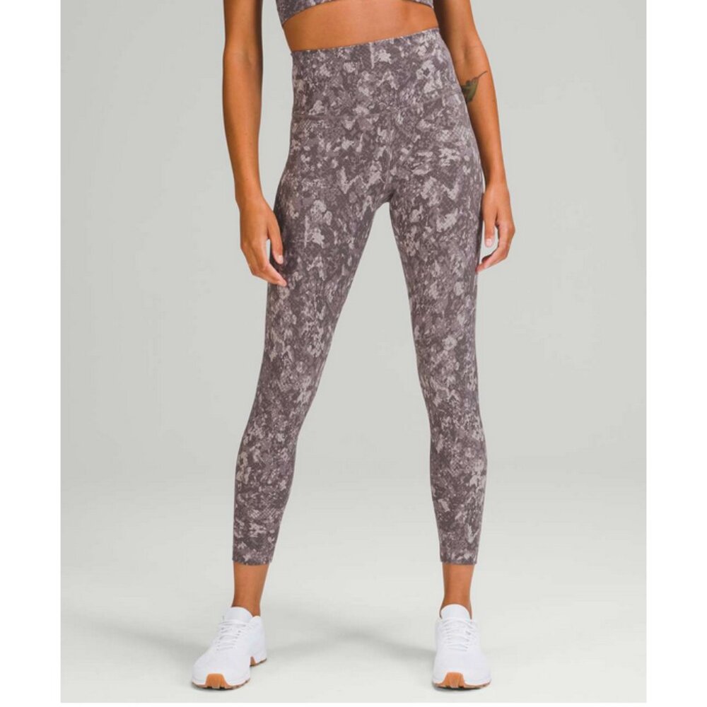 Lululemon Sz. 20 Wunder Train High-Rise Tight 25" Hideaway Camo Lunar Rock Multi